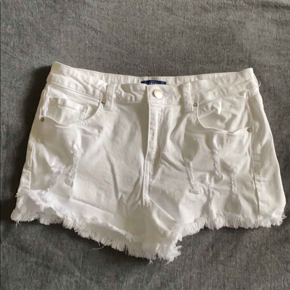 White denim shorts